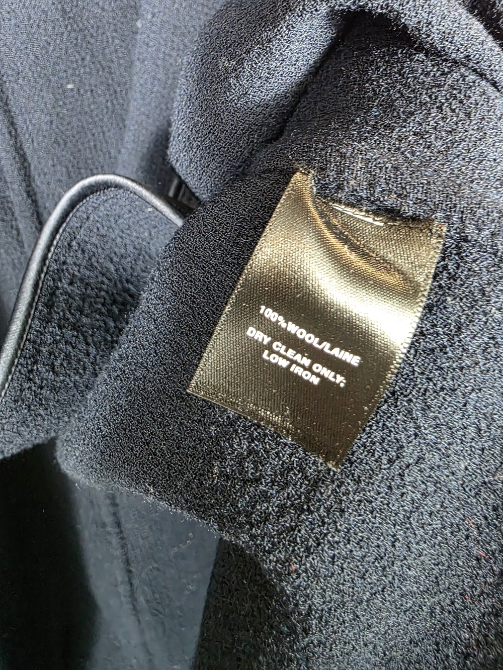 Lafayette 148 New York Navy Open- Flap Front Wool Coat - Picture 6 of 10